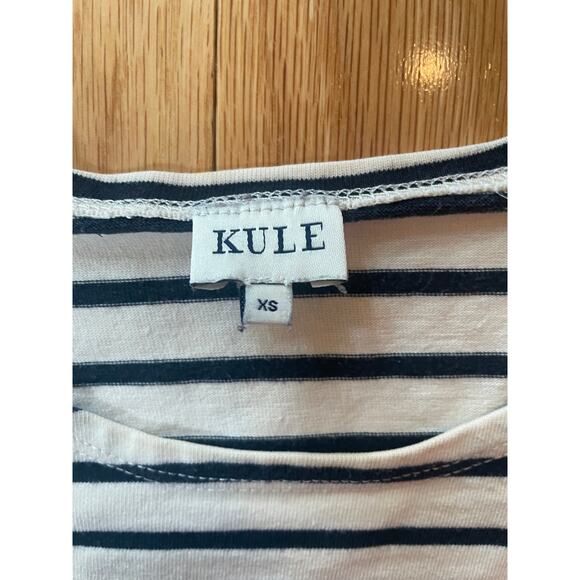 KULE Striped Shirt, XS, Cream and Navy - Picture 2 of 4